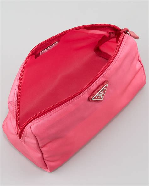 prada cosmetic bag pink|prada nylon pouch bag.